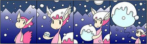 4コマ漫画 「雪の日」