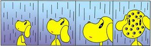 4コマ漫画 「雨」